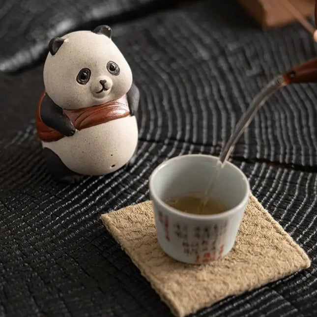 Panda Tea Pet, Purple Sand Clay Tea Pet Ornament