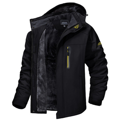 Mens Parka Jacket, Waterproof Winter Jacket with Fleece Lining