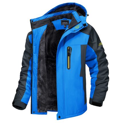 Mens Parka Jacket, Warm Winter Coat with Removable Hood and Zip Pockets