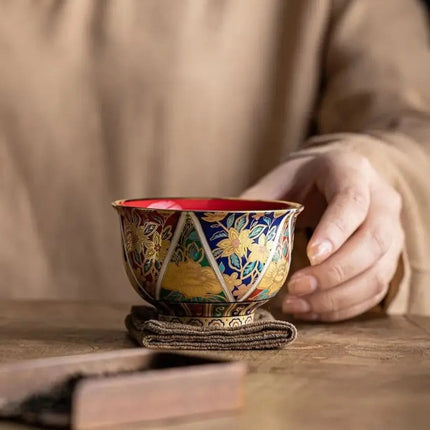 Porcelain Tea Cup with Gift Box, Enamel Cup for Gongfu Tea