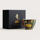 Porcelain Tea Cup with Gift Box, Hand Painted Tea Cup with Gold Accents, Enamel Cup for Gongfu Tea, Drinkware
