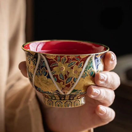 Porcelain Tea Cup with Gift Box, Hand Painted Tea Cup with Gold Accents – image 8
