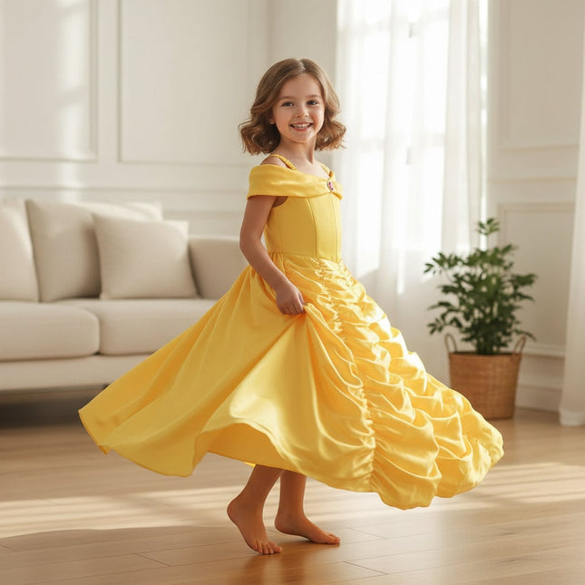 Enchanted Dreams | Girls Princess Ball Gown Dress with Elegant Design | Perfect for Dress-Up and Celebrations 0