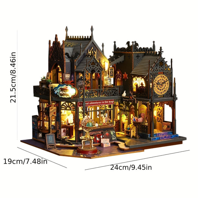 Enchanting 3D Wooden Puzzle Book House with LED Lighting | Unique Decorative Piece for Book Lovers 1