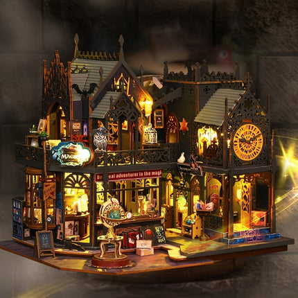 Enchanting 3D Wooden Puzzle Book House with LED Lighting | Unique Decorative Piece for Book Lovers 2