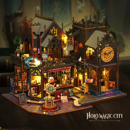 Enchanting 3D Wooden Puzzle Book House with LED Lighting | Unique Decorative Piece for Book Lovers 4