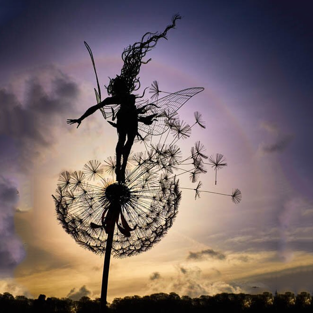 Enchanting Garden Decor | Fairy Garden Ornaments with Unique Dandelion Design | Magical Outdoor Wall Art for Whimsical Spaces 1