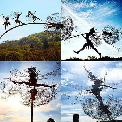 Enchanting Garden Statues | Dancing Fairy Sculpture with Steel Design | Magical Outdoor Decor for Whimsical Spaces 2