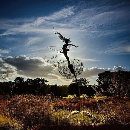 Enchanting Garden Statues | Dancing Fairy Sculpture with Steel Design | Magical Outdoor Decor for Whimsical Spaces 5