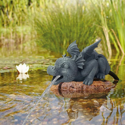 Enchanting Garden Statues | Water Spraying Dragon Sculpture with Realistic Design | Weatherproof Resin Fountain for Outdoor Spaces 4