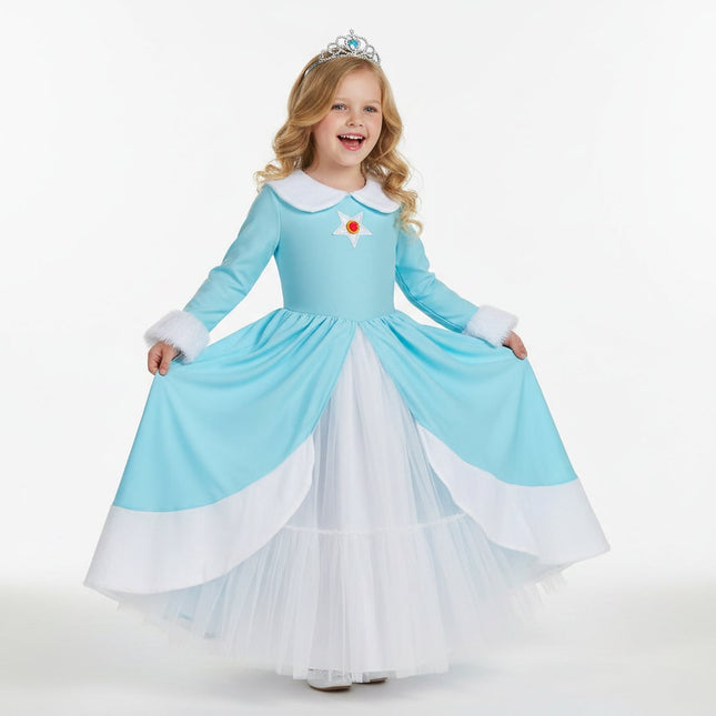 Enchanting Princess Costume Set for Girls with Crown & Wand | Perfect for Dress-Up and Themed Events 0
