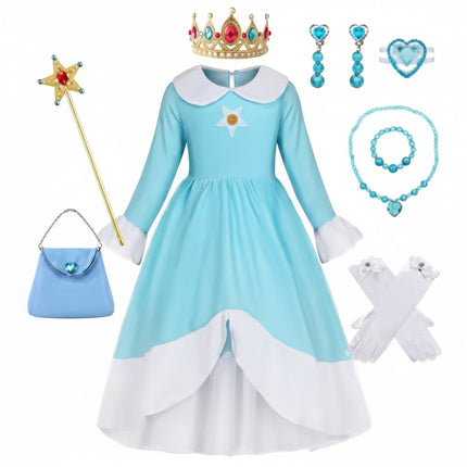 Enchanting Princess Costume Set for Girls with Crown & Wand | Perfect for Dress-Up and Themed Events 2