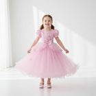 Enchanting Princess Dress | Girls' Lace Party Gown with Puff Sleeves | Perfect for Halloween and Special Events 0