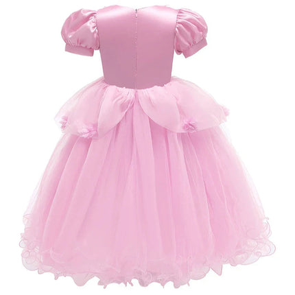 Enchanting Princess Dress | Girls' Lace Party Gown with Puff Sleeves | Perfect for Halloween and Special Events 2