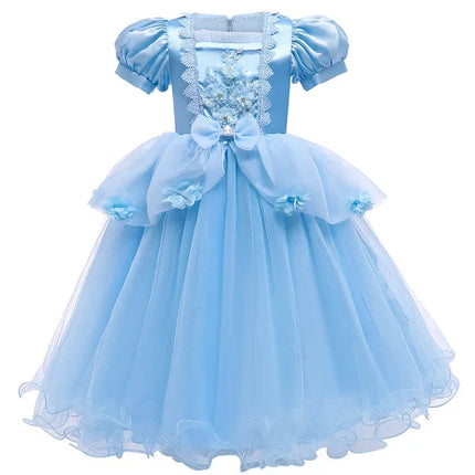 Enchanting Princess Dress | Girls' Lace Party Gown with Puff Sleeves | Perfect for Halloween and Special Events 4