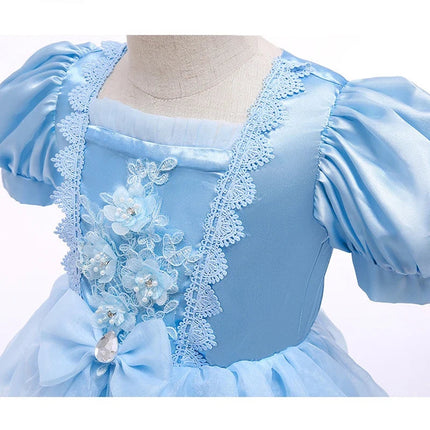 Enchanting Princess Dress | Girls' Lace Party Gown with Puff Sleeves | Perfect for Halloween and Special Events 6
