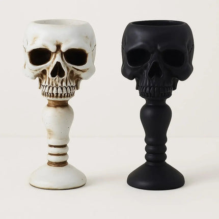 Skull Candle Holder, Gothic Candle Holder with Pedestal Base