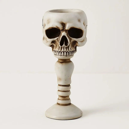 Skull Candle Holder, Halloween Decor for Table, Gothic Candle Holder with Pedestal Base, Skeleton Decor