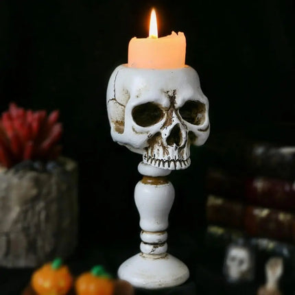 Skull Candle Holder, Halloween Decor for Table – image 4