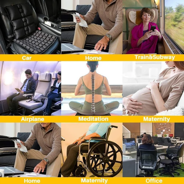ErgoComfort | Travel Seat Pad with Adjustable Firmness & Aircell Technology | Lightweight Support for Long Sitting 1