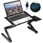 Ergonomic Laptop Stand for Desk with 360° Adjustability & Integrated Cooling Fan for Enhanced Comfort and Productivity 0