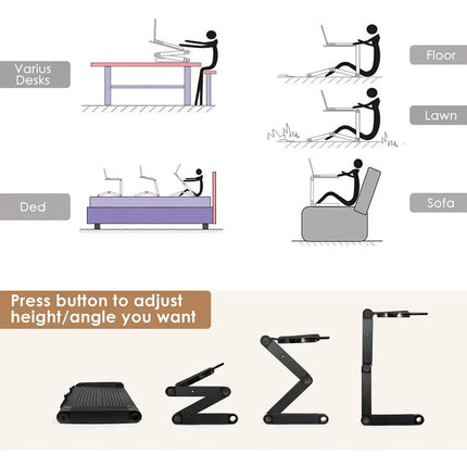 Ergonomic Laptop Stand for Desk with 360° Adjustability & Integrated Cooling Fan for Enhanced Comfort and Productivity 4