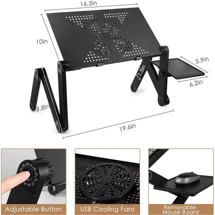 Ergonomic Laptop Stand for Desk with 360° Adjustability & Integrated Cooling Fan for Enhanced Comfort and Productivity 7
