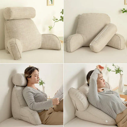 Ergonomic Lumbar Support Pillow with Adjustable Headrest & Soft Armrests | Back Support for Pain Relief and Comfort 2