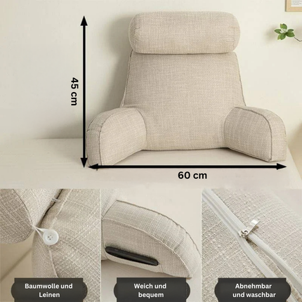 Ergonomic Lumbar Support Pillow with Adjustable Headrest & Soft Armrests | Back Support for Pain Relief and Comfort 8