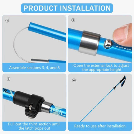 Ergonomic Trekking Poles with Adjustable Height & Anti-Slip Grips | Lightweight Support for Hiking Adventures 2