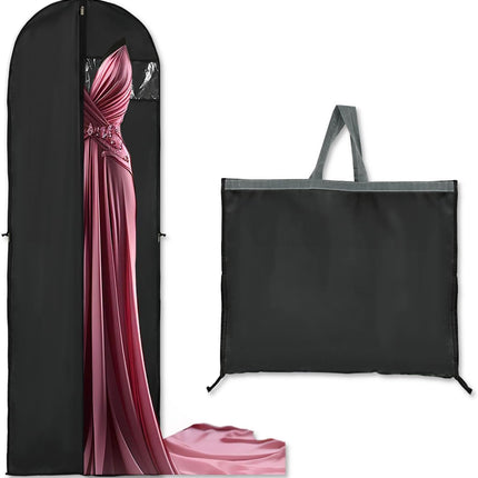 Essential Garment Storage Cover | Long Dress Bag with Zipper & Clear Window | 2-Pack for Travel and Protection 0