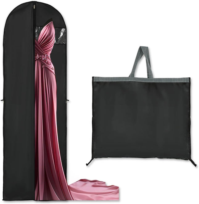 Essential Garment Storage Cover | Long Dress Bag with Zipper & Clear Window | 2-Pack for Travel and Protection 0