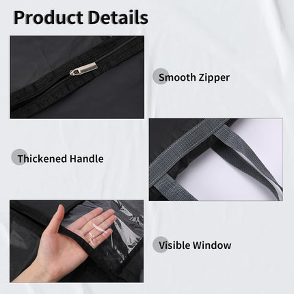 Essential Garment Storage Cover | Long Dress Bag with Zipper & Clear Window | 2-Pack for Travel and Protection 3