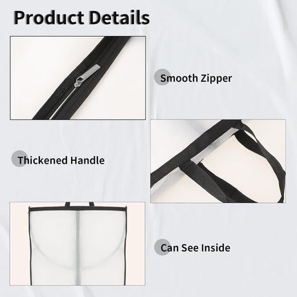 Essential Garment Storage Cover | Long Dress Bag with Zipper & Clear Window | 2-Pack for Travel and Protection 7