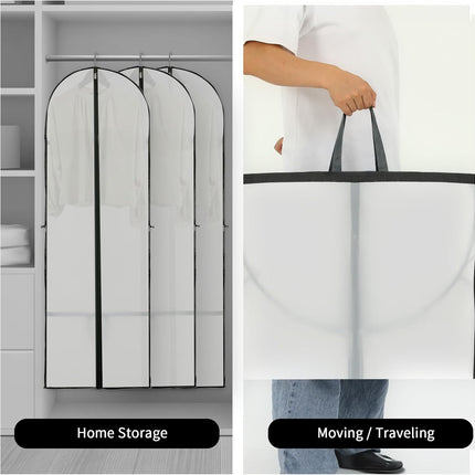 Essential Garment Storage Cover | Long Dress Bag with Zipper & Clear Window | 2-Pack for Travel and Protection 8