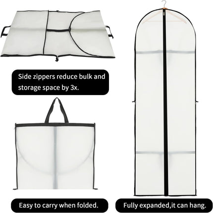 Essential Garment Storage Cover | Long Dress Bag with Zipper & Clear Window | 2-Pack for Travel and Protection 9