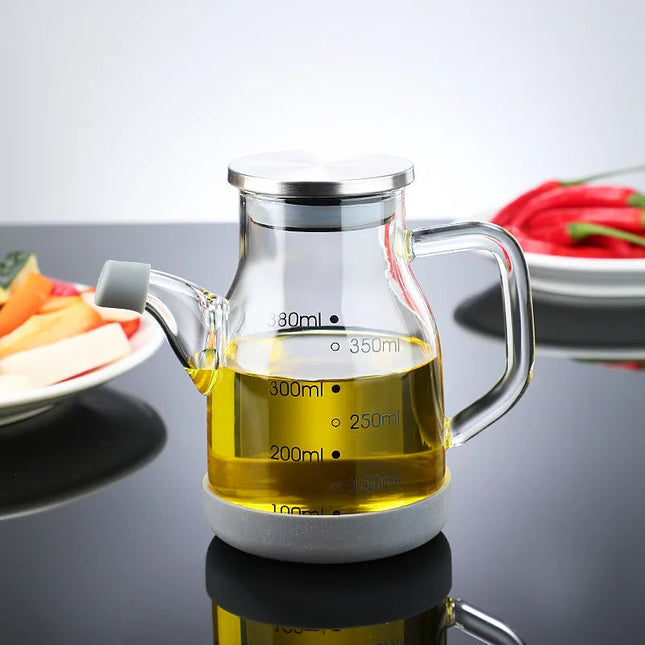 Essential Kitchen Tools | Glass Oil Dispenser Bottle with Measuring Scale | Leak-Proof Design for Precise Pouring 0