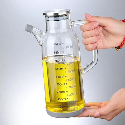 Essential Kitchen Tools | Glass Oil Dispenser Bottle with Measuring Scale | Leak-Proof Design for Precise Pouring 3
