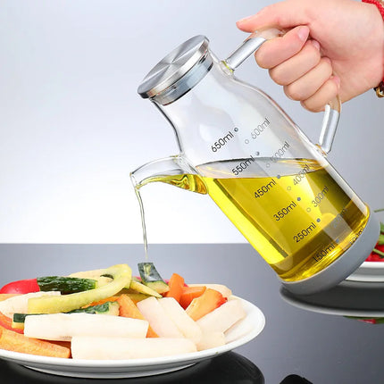 Essential Kitchen Tools | Glass Oil Dispenser Bottle with Measuring Scale | Leak-Proof Design for Precise Pouring 4