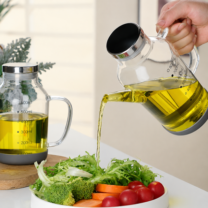 Essential Kitchen Tools | Glass Oil Dispenser Bottle with Measuring Scale | Leak-Proof Design for Precise Pouring 5