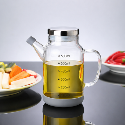 Essential Kitchen Tools | Glass Oil Dispenser Bottle with Measuring Scale | Leak-Proof Design for Precise Pouring 6
