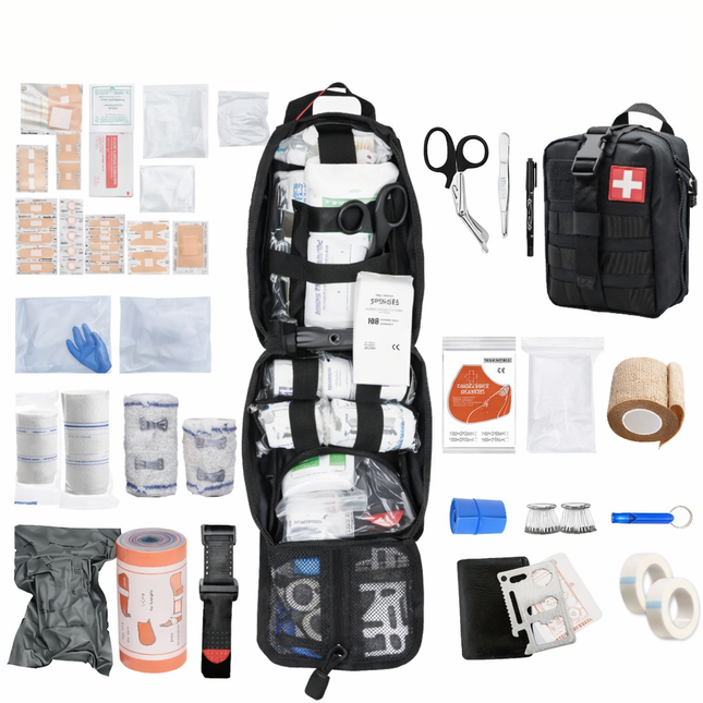 Essential Outdoor Survival Kit | Portable Emergency Preparedness Kit with First Aid Supplies | Ideal for Camping and Travel Safety 1