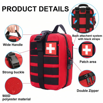 Essential Outdoor Survival Kit | Portable Emergency Preparedness Kit with First Aid Supplies | Ideal for Camping and Travel Safety 5