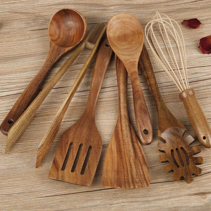 Essential Wooden Cooking Utensils Set | Non-Scratch & Heat Resistant Tools for Safe Cooking 0
