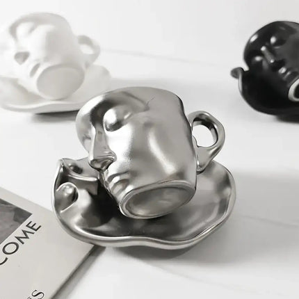 Ceramic Coffee Cups, Kissing Coffee Cup and Saucer Set – image 5