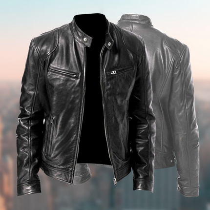 Mens Leather Jacket, Genuine Leather Jacket for Men, Modern Fit Mens Leather Coat for Fall and Winter