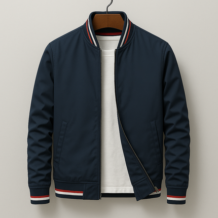 Mens Bomber Jacket, Lightweight Bomber Jacket for Men, Casual Zip Up Jacket with Ribbed Cuffs and Hem