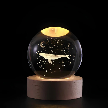 Ethereal Glow | Decorative Light with Engraved Crystal Ball & Warm White LED | Unique Home Decor for Tranquil Ambiance 25