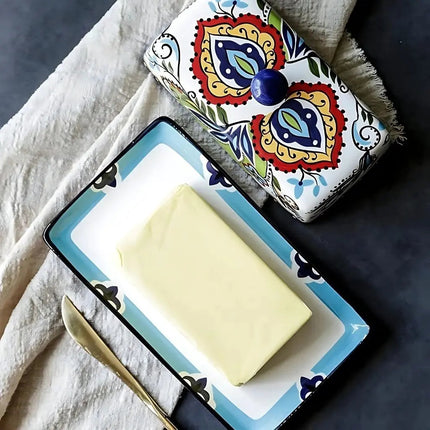Ceramic Butter Dish with Lid, Hostess Gift for Countertop