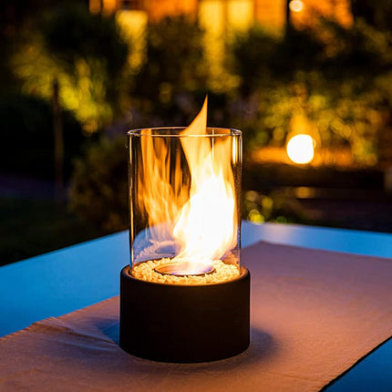 Oil Lamp with Clear Glass Cylinder & Metal Frame | Elegant Atmosphere for Indoor & Outdoor Décor
